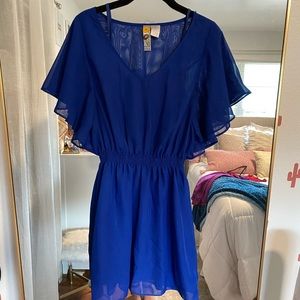 Royal Blue Dress with Slip